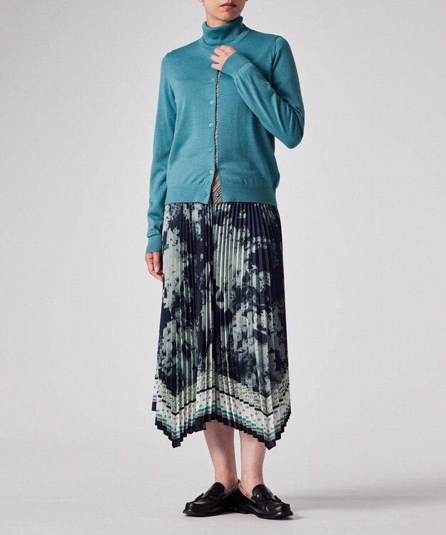 Paul Smith ドレープウール ストライプ カーディガン グレイッシュブルー