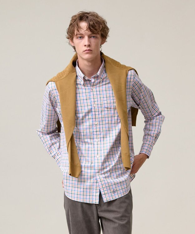 J.PRESS MEN 【SOMELOS / ソメロス】コットンオックス マルチチェックシャツ / B.D. ピンク系3