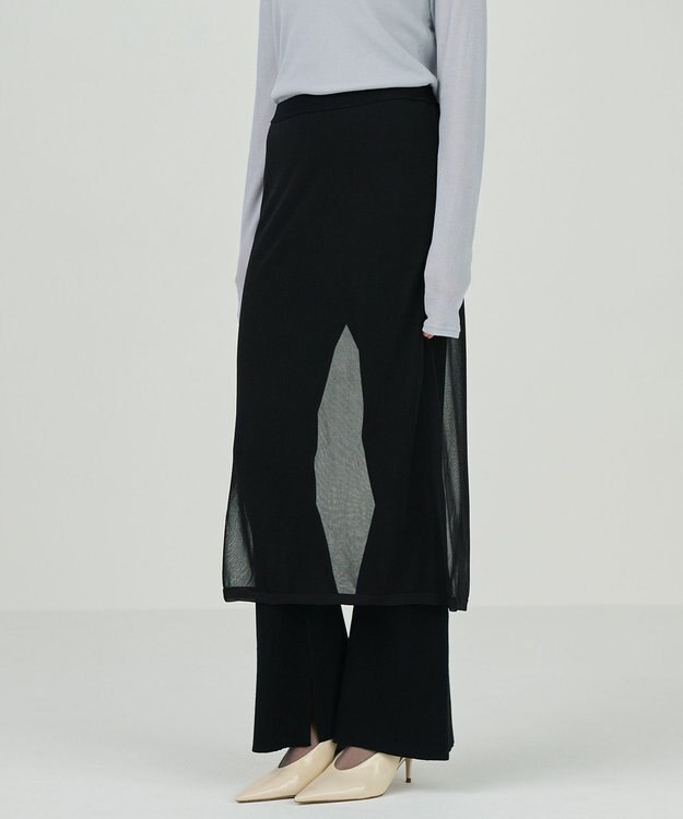 GRACE CONTINENTAL シアーニットパンツ ブラック