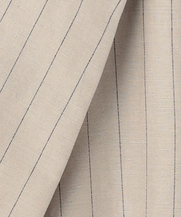 BEIGE， ERYTH / リネンストライプダブルジャケット Flax × Bordeaux