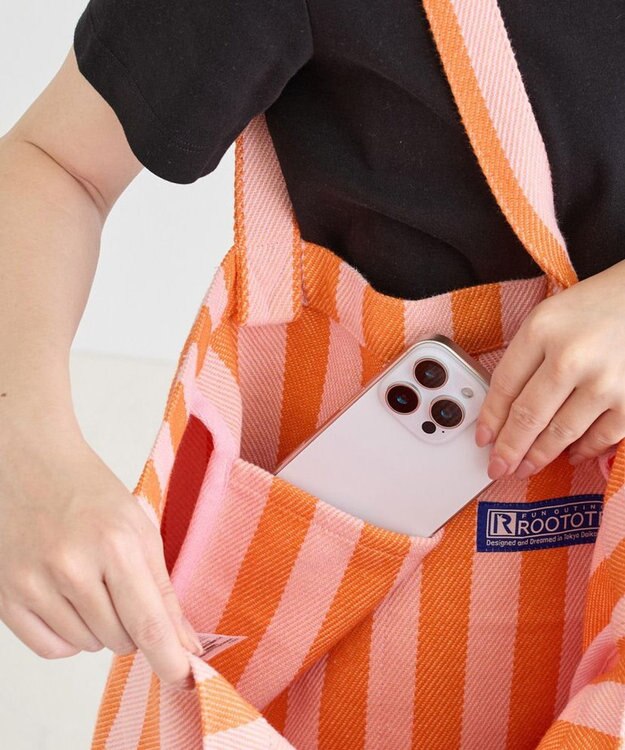 ROOTOTE 3519【ルートート】SN.ミディアム.リサイクルコットン-F 01：オレンジ・ピンク