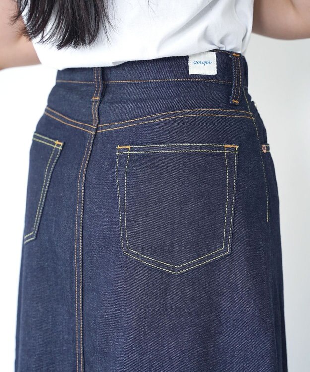 caqu FS 4/5丈 デニムスカート rinse