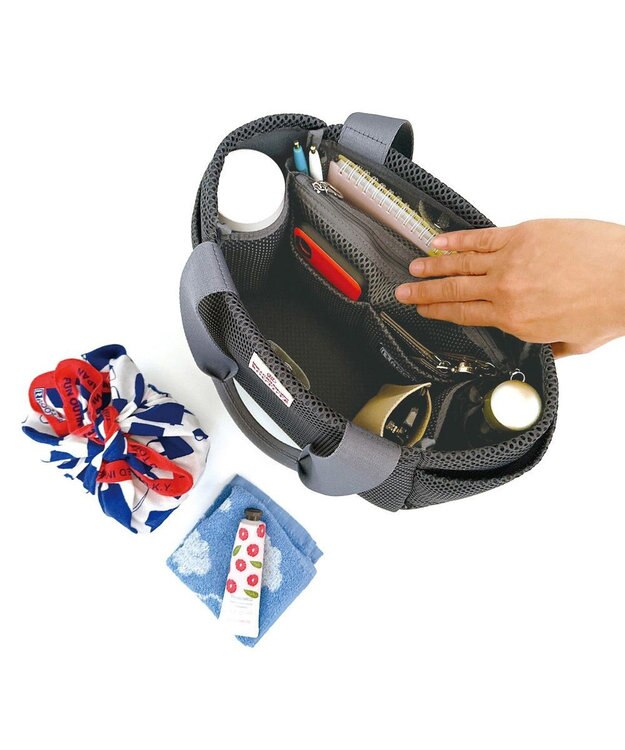 ROOTOTE 3672【仕切り+自立+肩掛け】 LT.デリ.パルーティ.ウエッファ-A 02：グレー