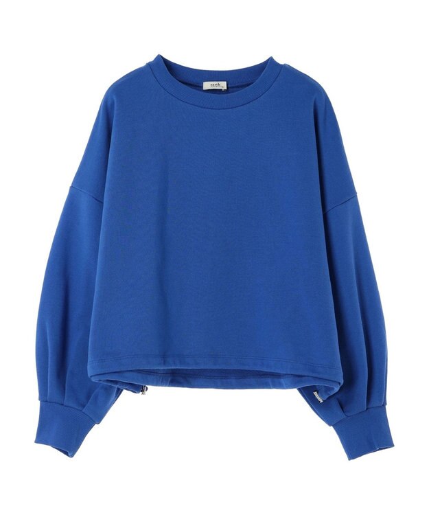 earth music&ecology 裏毛ドロストプルオーバー Blue