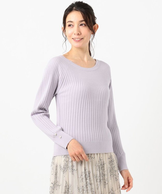 ANY SIS L 【洗える】キュウシンRIB ニット ラベンダー