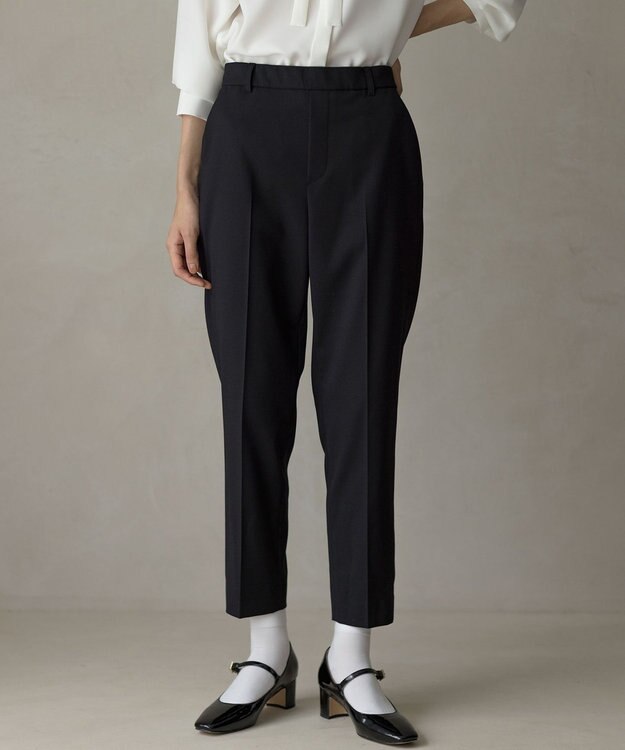 組曲 L ハンサムツイルテーパード パンツ ブラック系