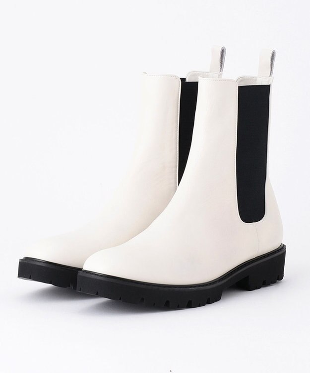 23区 サイドゴア ブーツ アイボリー系