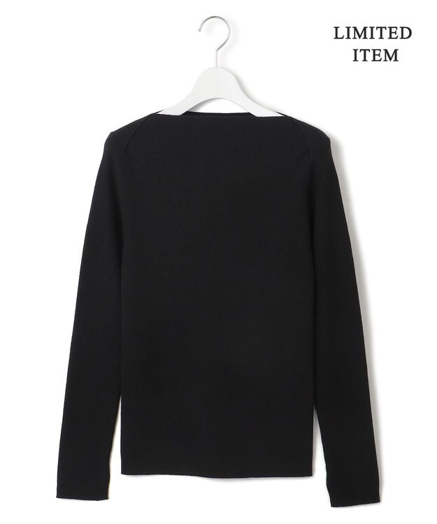 ICB 【WEB限定】 エクストラファインメリノ ボートネックプルオーバー ブラック系