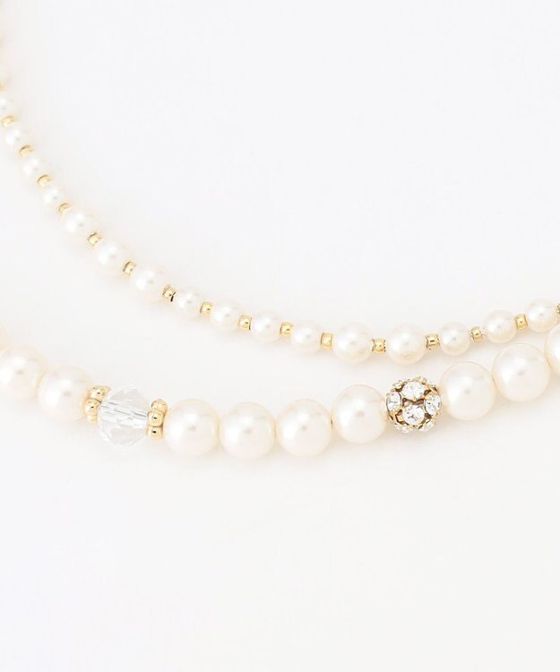 ANY SIS ストーンパール調2連 ネックレス キスカ