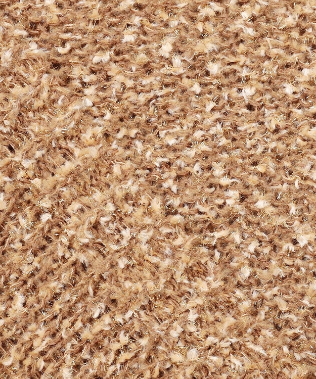 自由区 L 【カタログ掲載】ラメファンシーツイードニット ベスト キャメル系