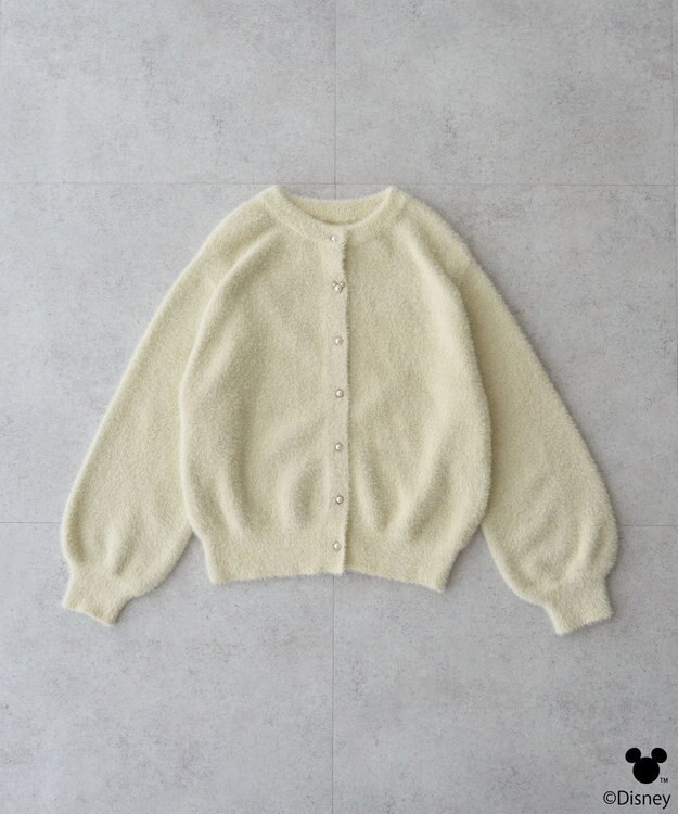 earth music&ecology 【予約】Disney/ポイントミッキーラメシャギーカーデ アイボリー