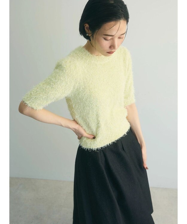 Green Parks ａ．ラメシャギーニットプルオーバー Yellow