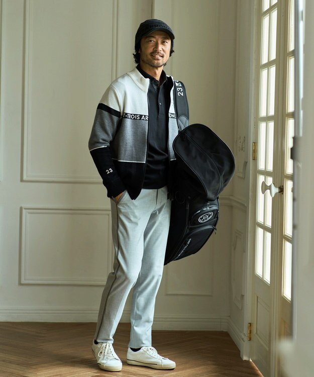 23区GOLF 【MEN】リバーシブルニットブルゾン ブラック系2