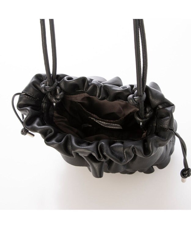 UNBILLION 【テレビ ドラマ着用アイテム】カシュカシュ cachecache / フリルギャザースマホショルダーバッグ ブラック