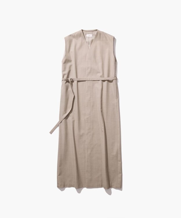 ATON WOOL SILK TWILL | ジレドレス TOP BEIGE