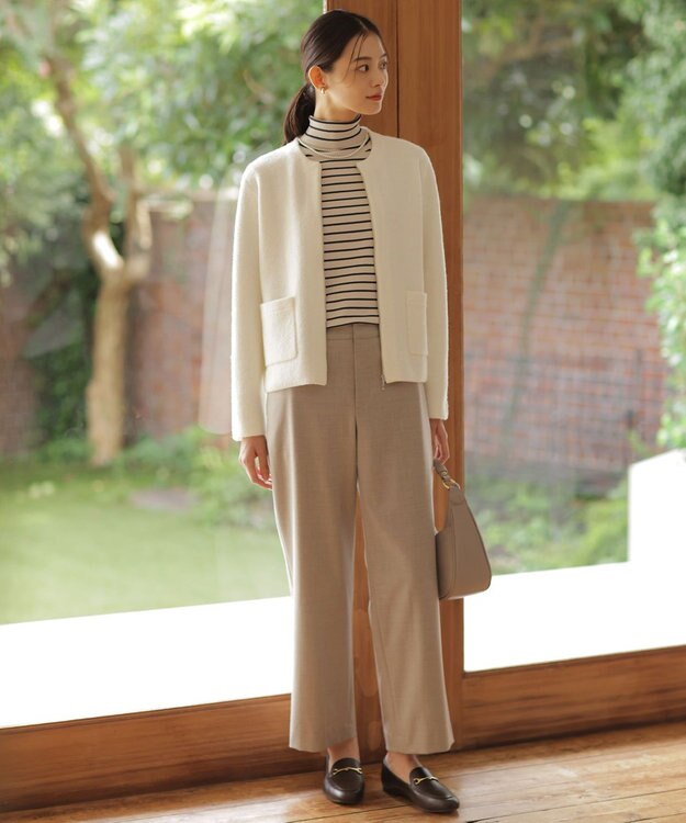 J.PRESS LADIES L 【ご好評につき新色追加！・WEB限定カラーあり・洗える】PRINCE タートルネック ニット ベージュ×スレート系