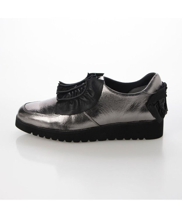 MODE ET JACOMO <D'ICI>シャーリングモチーフデザインスニーカー グレーメタリック