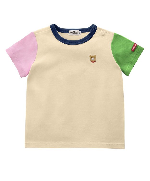 MIKI HOUSE HOT BISCUITS ワンポイント半袖Tシャツ＆ローカットソックスギフトセット【BOX付き】 アイボリー