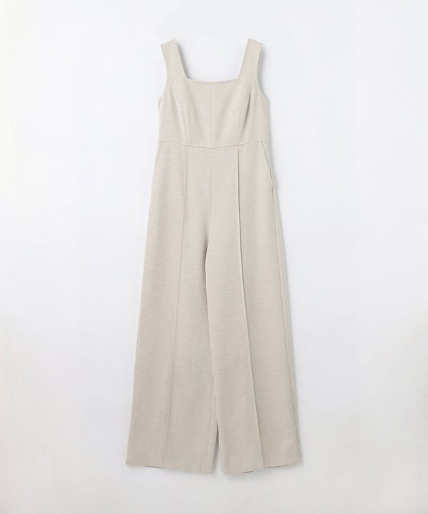 GRACE CONTINENTAL 麻調ベルトサロペット ベージュ