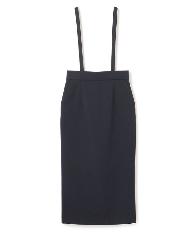 uncrave 【防しわ・UVカット・洗濯機洗い可】バルキーツイル スカート(サスペンダー付き)（uncrave STANDARD） ネイビー