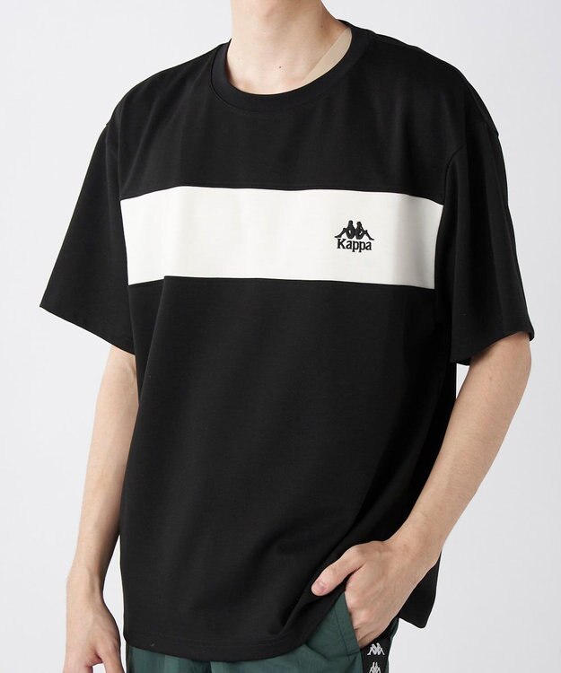 OP／FILA 【Kappa】カラーブロック切替半袖Tシャツ ブラック