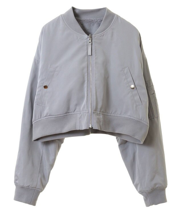 earth music&ecology ファーリバーシブルショートＭＡ－１ Blue Gray