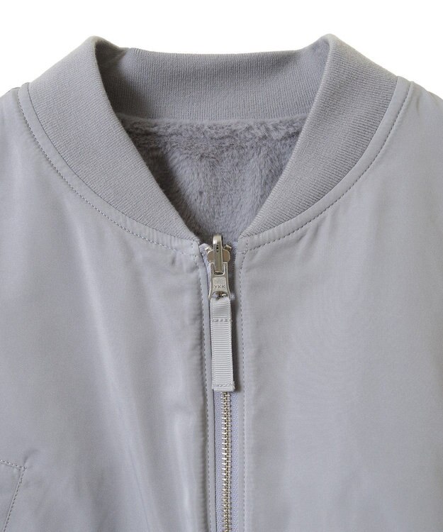 earth music&ecology ファーリバーシブルショートＭＡ－１ Blue Gray