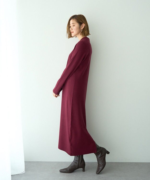 YECCA VECCA 襟付きニットワンピース Bordeaux