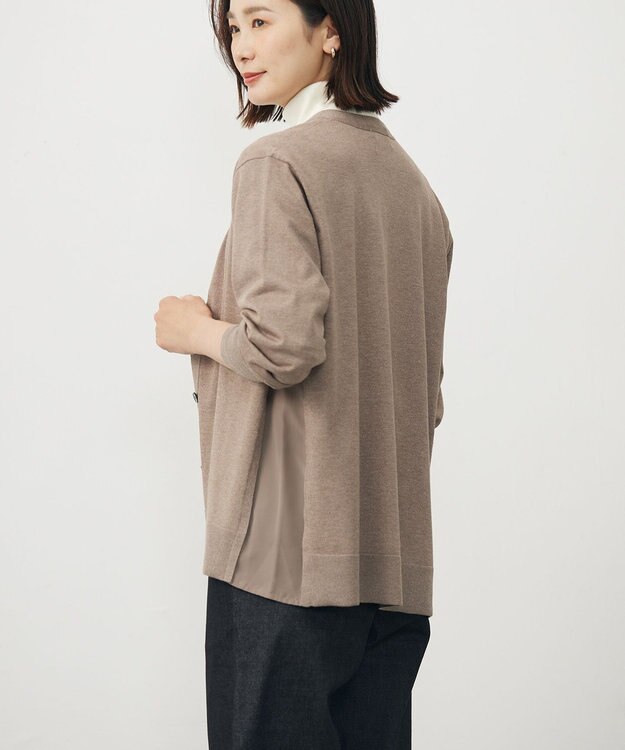J.PRESS LADIES L Vis/Peスパーク ニット カーディガン モカ系