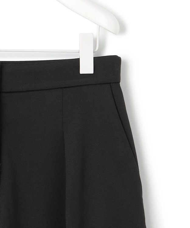 ICB 【洗える】T/Wベネシャンストレッチ カーブパンツ ブラック系