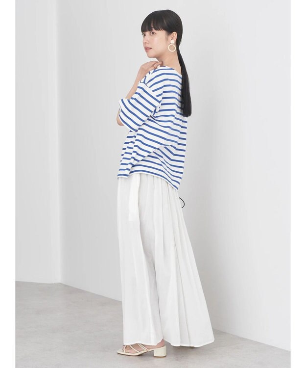 earth music&ecology ショートスリーブボーダーＴＥＥ Blue