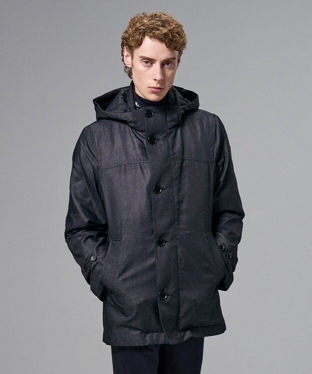 JOSEPH HOMME 新素材【4WAY】ライトラスターシャンブレー　ダウンコート カーキ系