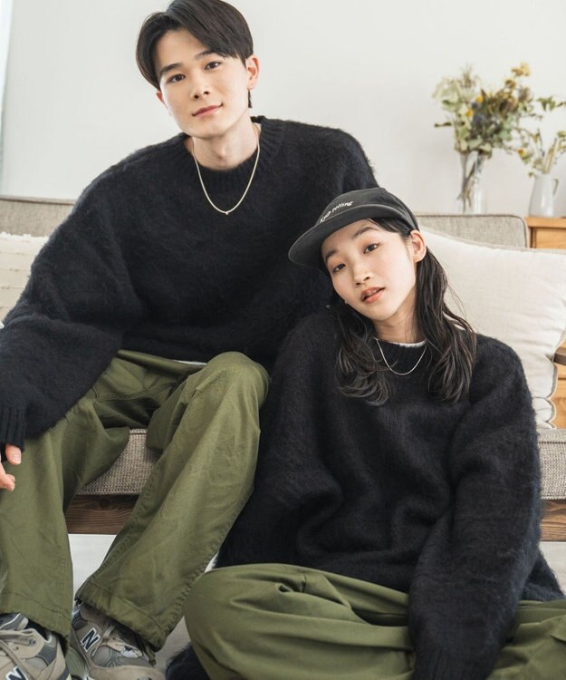 WEGO モヘアライクBIGプルオーバー ブラック