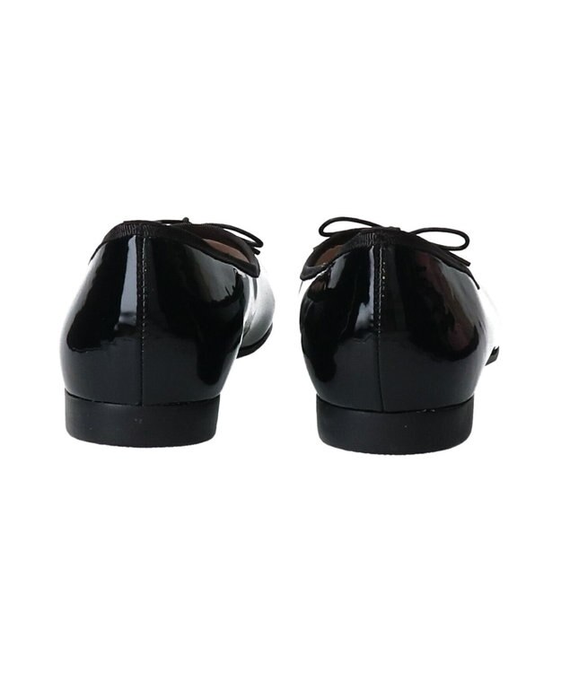 Bridget Birkin 【Bridget Birkin】ラウンドトゥリボンレインフラットパンプス ブラックエナメル
