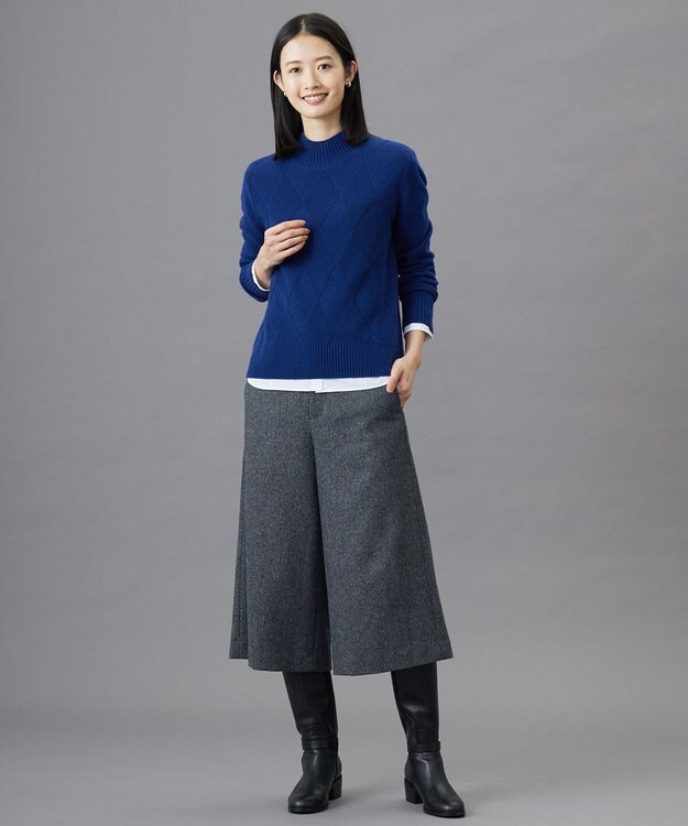 J.PRESS LADIES S 【WEB限定】ネップヘリンボーン ガウチョ パンツ 【WEB限定】グレー系