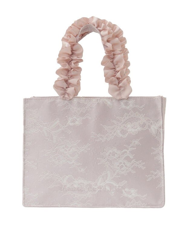 Maison de FLEUR レースフリルハンドルスクエアトートSバッグ Light Pink