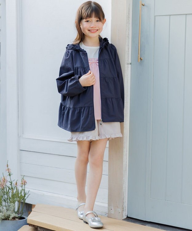 組曲 KIDS 【110-140㎝】 撥水ティアードマウンパ ネイビー