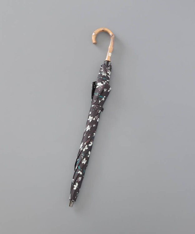 AURORA BLAO（ブラオ）花柄晴雨兼用傘（1段スライドショート傘） チャコールグレー