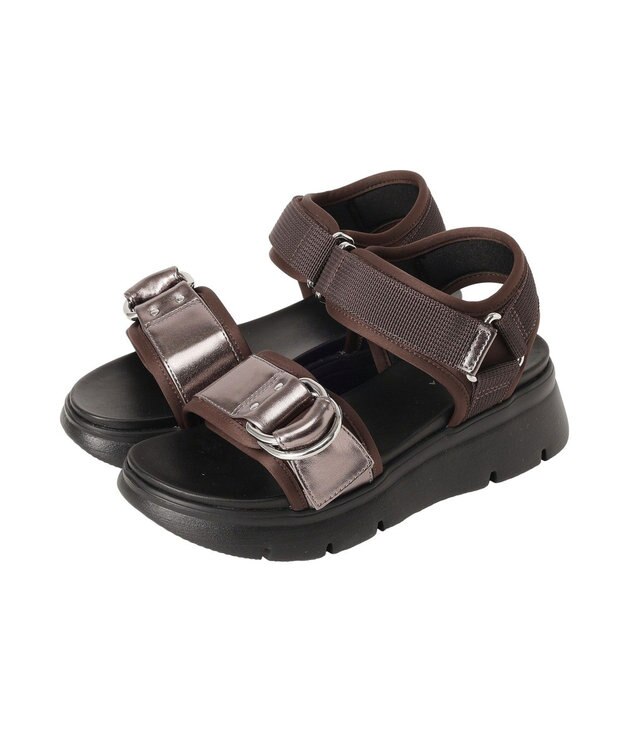 YECCA VECCA バックルスポーツサンダル Brown