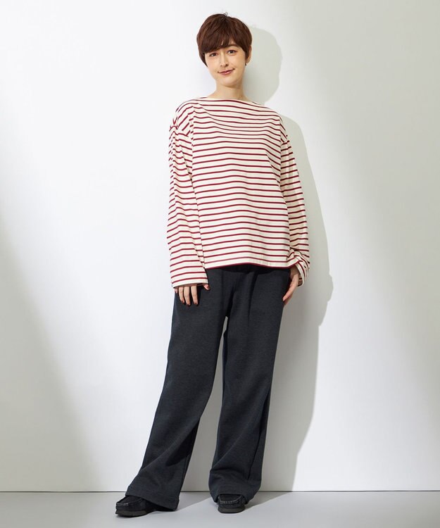 HELLY HANSEN ロングスリーブ HHナーバルボーダーティー ブリックレッド