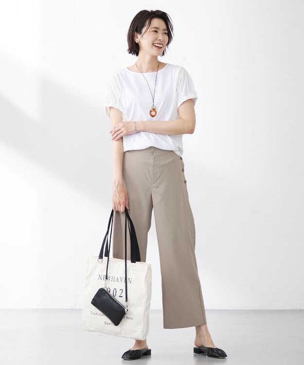 J.PRESS LADIES 【WEB限定】マーブルコンビ レザー ネックレス ブラウン系