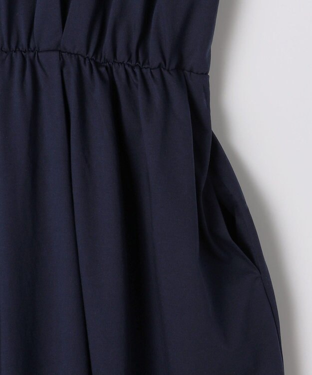 組曲 【洗える・WEB限定】プレーティング天竺 ドレープワンピース ネイビー系