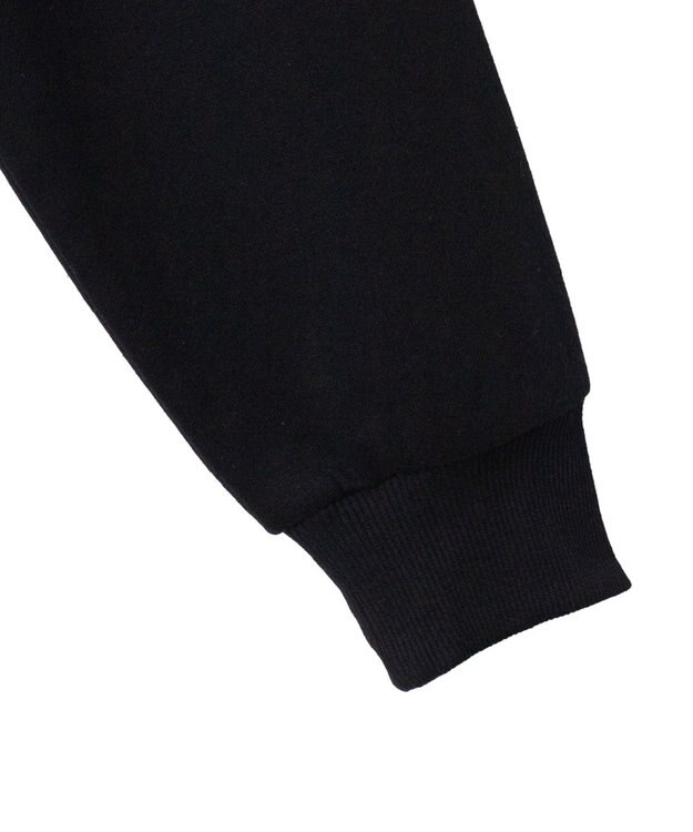 WEGO ラインストーンWジップショートパーカー ブラック