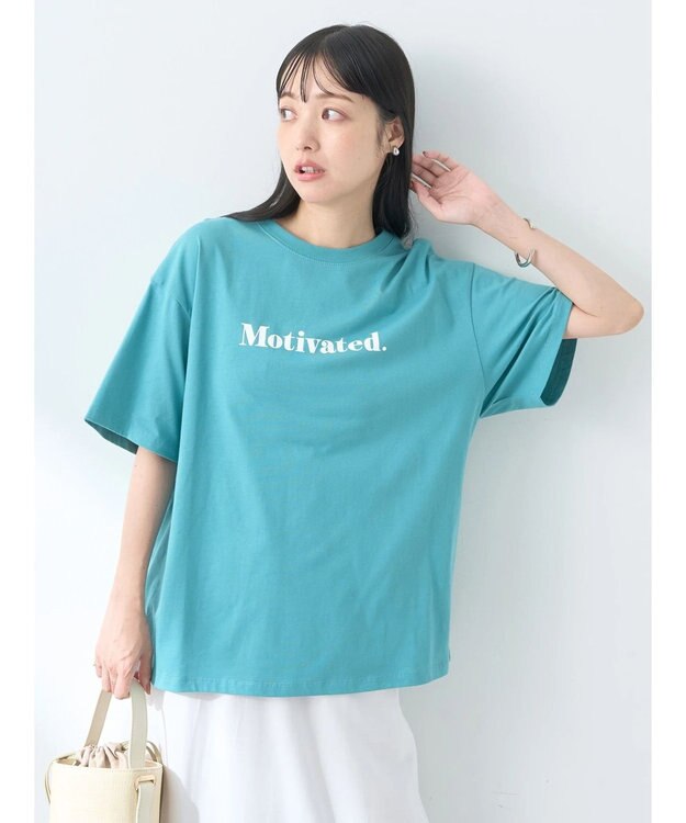 earth music&ecology ロゴソリッドＴシャツ Green
