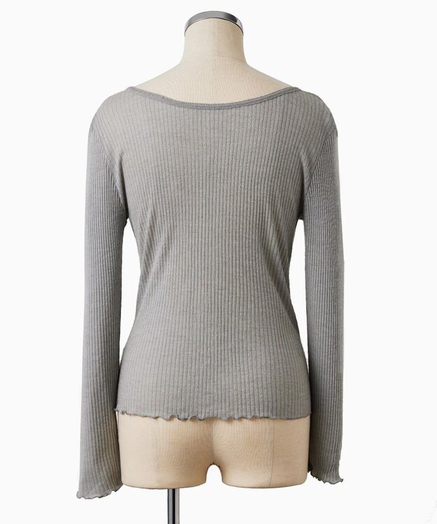 TOQUE 〈大草直子さんアドバイザー〉ベビーアルパカ×シルク ２WAYリブトップス グレー