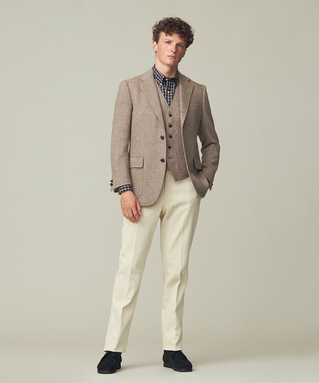 J.PRESS MEN 【Handyeing】コーデュロイ パンツ アイボリー系