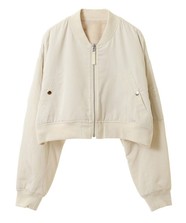 earth music&ecology ファーリバーシブルショートＭＡ－１ Ivory