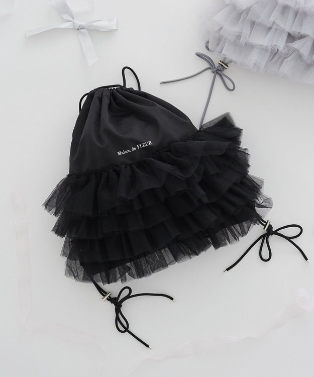 Maison de FLEUR チュールフリルナップサック Black
