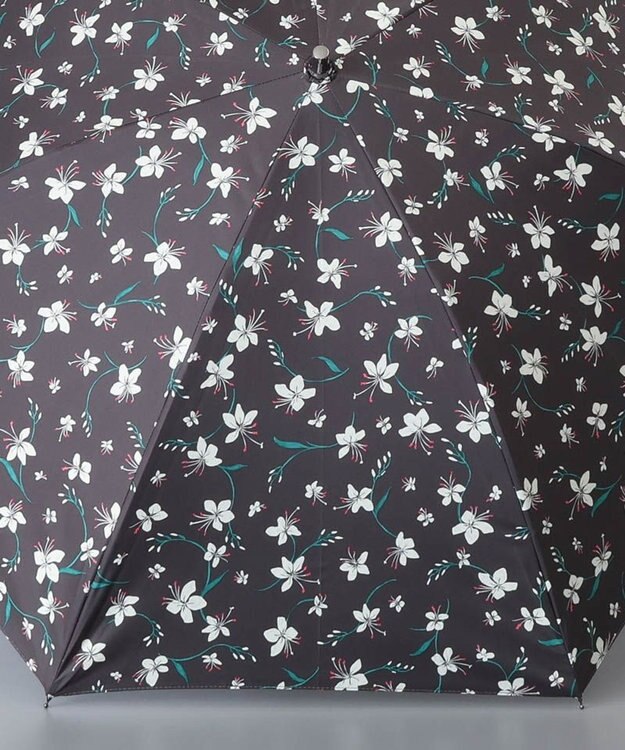 AURORA BLAO（ブラオ）花柄晴雨兼用傘（1段スライドショート傘） チャコールグレー