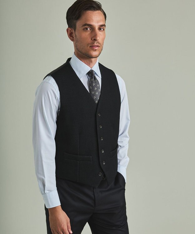 GOTAIRIKU 【ビジネス用インナーダウン】ブリスターバーズアイ インナーダウンベスト グレー系8